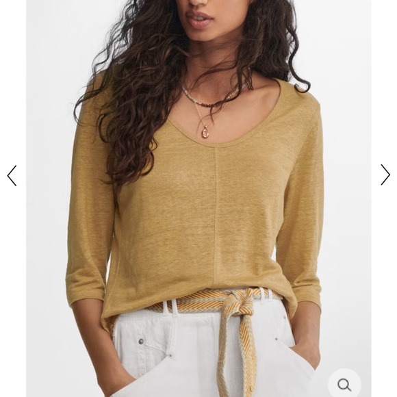 Wrap London Womens Scoop Neck Long Sleeve Top 100% Linen Size 4 - Picture 1 of 12